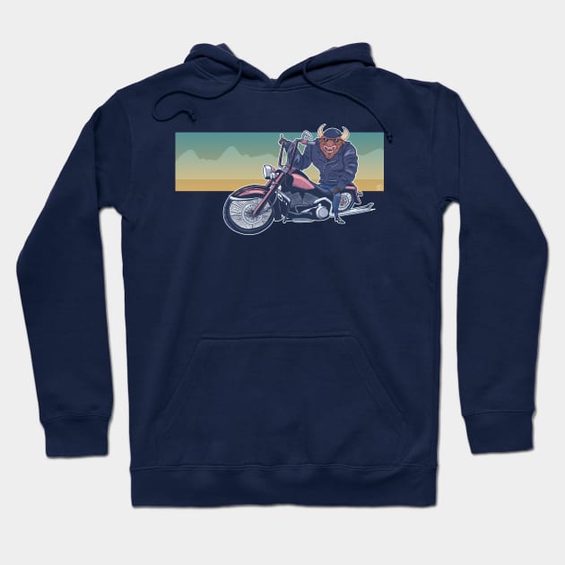 Biker Buffalo Hoodie by Tihara